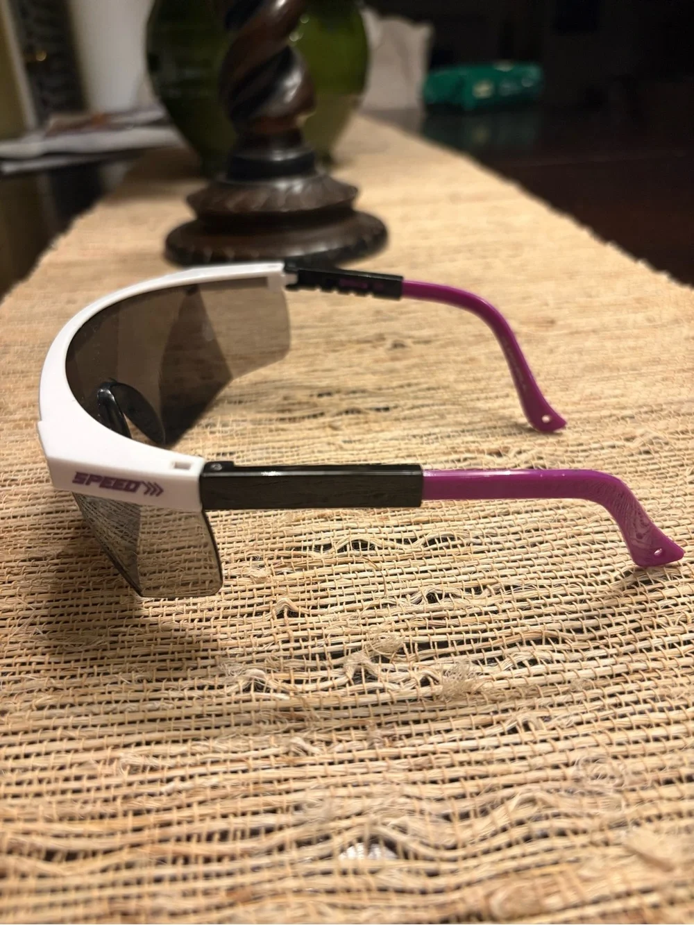lug White and Purple Mirrored Shield Sunglasses